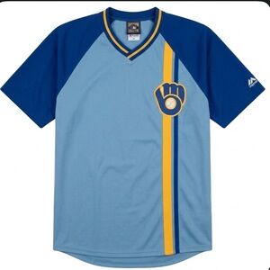 Vintage Majestic Cooperstown Collection Milwaukee Brewers Jersey. Sz. Lg.